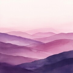 Poster - Mountain Range Watercolor Painting