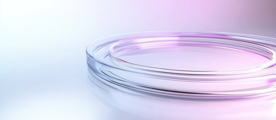 Poster - 3D Abstract Illustration of Futuristic Technology Network with Smooth Curved Layers and Empty Space for Text or Graphics