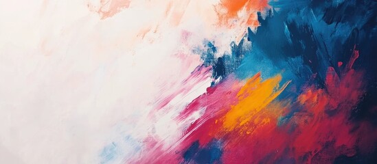 Poster - vibrant abstract expressionist background with bold brush strokes and open space for text or graphic