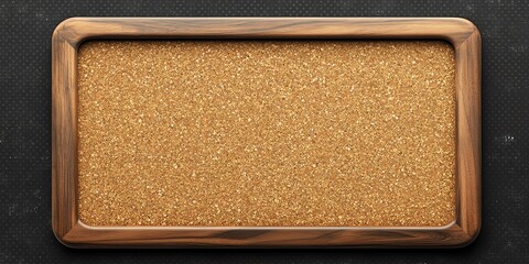 Wall Mural - Wooden framed cork board with a textured surface.