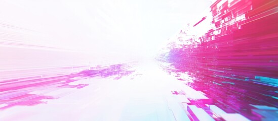Poster - Colorful Abstract Glitch Background with Digital Effects and Empty Space for Text and Graphic Elements