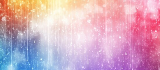Poster - Colorful Abstract Rain Background with Dreamy Effect and Space for Text or Graphics in a Vibrant Fantasy Theme
