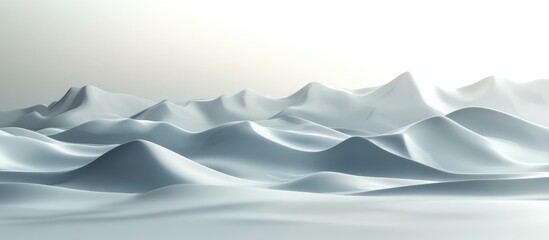 Poster - abstract 3d landscape composition with smooth waves and empty copy space for text in a minimalistic 