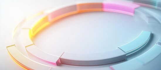 Poster - circular flow diagram infographic with modern design and copyspace for text in light gradient colors