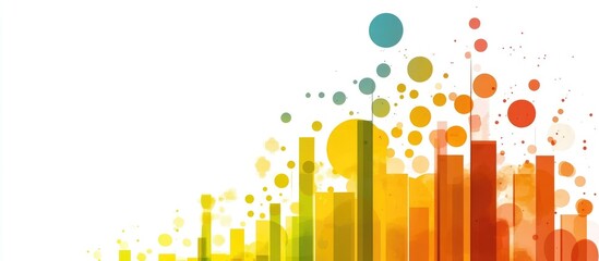 Poster - Colorful abstract evaluation score chart illustrating quality progress with scaling system and ample copyspace for text integration.