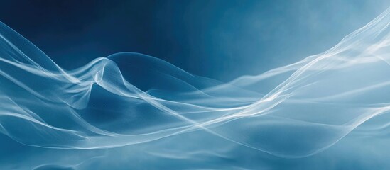 Poster - abstract blue waves background with soft gradients and motion ideal for wind energy themes and text 