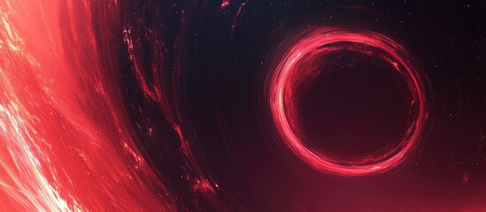 Poster - Vivid Abstract Sci-Fi Space Background with a Centered Black Hole and Space for Text Overlay