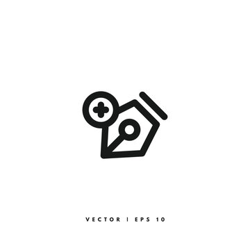 Pen Tool Icon. Editable Stroke