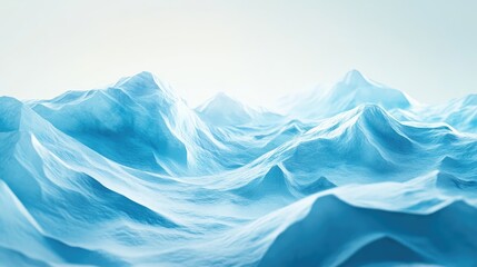 Poster - Serene Crystal Blue Winter Landscape with Snow Capped Hills and Expansive Space for Text Overlay