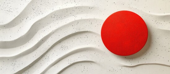 Poster - Coral textured background with red circular accent creating a modern and minimalistic space for business and creative designs.