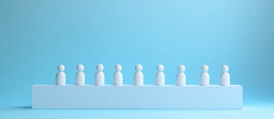 Poster - Business Team Coaching Concept with Minimalist Figurines and Copy Space for Text in a Professional Training Environment