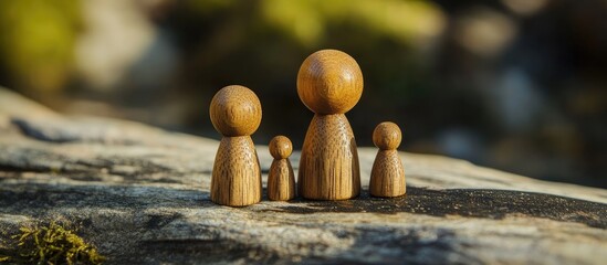 Poster - Team Development Strategy Concept with Wooden Figures Representing Recruitment and Collaboration in Business Planning