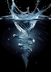 Aufkleber - Water splash on a black background. 3d rendering, 3d illustration.