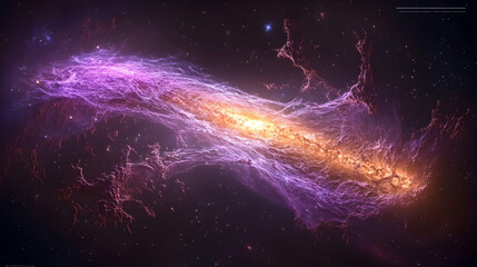Wall Mural - cosmic nebula, energetic filaments dance across starry void, illuminating celestial canvas with vibr