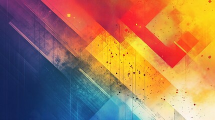 Poster - Vibrant Abstract Digital Background with Dynamic Colors and Shapes