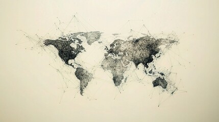 Poster - Global Network Connection Illustration with Digital Lines and Nodes