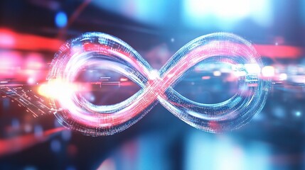 Poster - Infinity Symbol in Integrated Computer Technology Concept