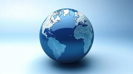 Poster - Dynamic 3D Globe Design Representing Global Economy in Blue Shades
