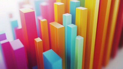 Poster - Colorful Business Statistics Graph Displayed on Clean Background