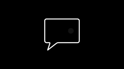 Fototapete - Text message icon with white dot bubble animation for modern communication design.