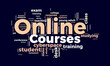 © Rana - Online Courses word cloud template. Online Courses concept vector tagcloud background. vector illustration.