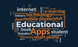 © Rana - Educational Apps word cloud template. Educational Apps concept vector tagcloud background.