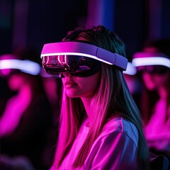 Poster - speed dating with a twist, virtual reality setting, futuristic tech, avatars representing participants