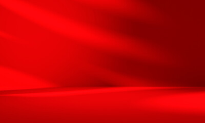 Wall Mural - wall interior background, studio and backdrops show products.with shadow from window color red backg