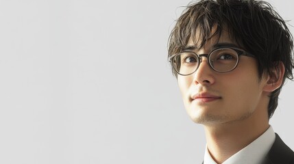 Poster - Businessman in glasses sharing a schedule with a manager displaying satisfaction and optimism with ample copy space for text insertion