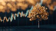 © Kunalai - Business growth through investment diversification concept A golden tree symbolizes growth against a financial background.