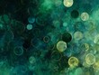 © MindVerse - Green and dark abstract background illustration wallpaper, bubble like circles random seamless pattern