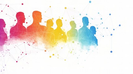 Poster - Abstract Business Background with Colorful Silhouettes and Geometry