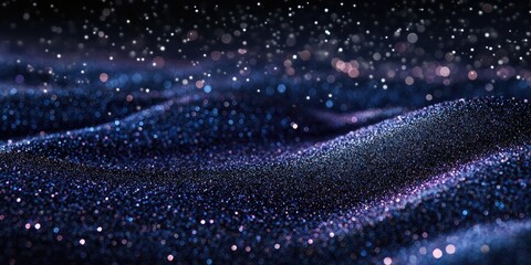Poster - elegant dark blue and purple glittery background with metallic lines and sparkling dust creating spa