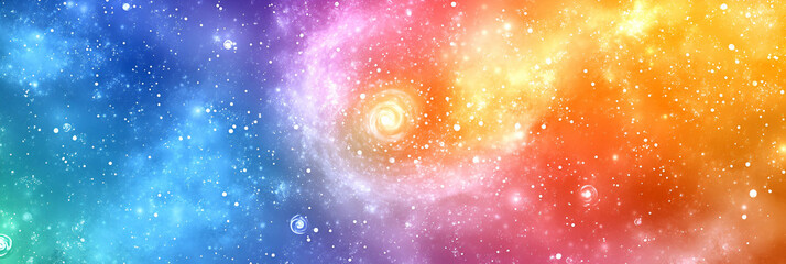 Wall Mural - cosmic swirl, a vibrant galaxy expands beautifully across the universe