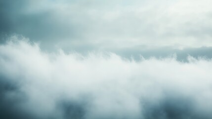 Poster - fog blankets a city skyline creating a mysterious atmosphere with ample room for text overlay and gr