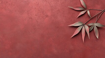 Poster - Elegant and minimalist bamboo brushstroke patterns in subtle red tones with an editable text zone perfect for digital art design branding and advertising layouts