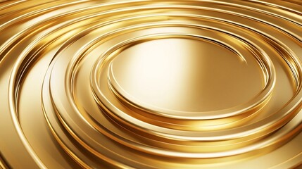 Poster - Elegant Golden Spiral Motifs in Sleek Minimalistic 3D Design with Editable Text Placeholder for Branding Identity and Marketing Presentations