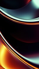 Poster - Abstract Copper Ribbons Curling Under Subtle Light Modern Art Digital Artwork Soft Environment Close-Up View Artistic Concept