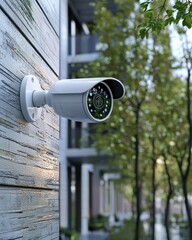 Poster - Modern IoT Security Camera Installation in Urban Environment Professional Surveillance Technology Sleek Design