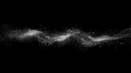 The anchoring of the particles on a dark background. The anchor consists of geometric shapes. Vector illustration