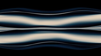 Poster - Dynamic Fluid Waves Abstract Art Digital Design Dark and Silver Gradients Close-Up View Modern Aesthetics