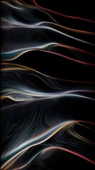 Poster - Illuminated Deep Blue Wavelike Shapes Abstract Art Digital Environment Vibrant Viewpoint Captivating Concept
