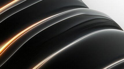 Poster - Dynamic Bronze and Black Abstract Swirls Modern Art Display Indoor Gallery Soft Glowing Features
