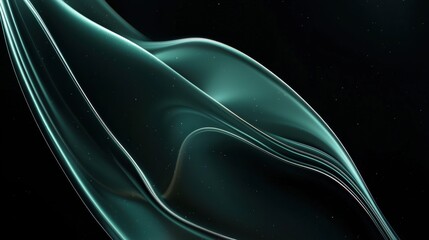 Poster - Cosmic Nebula Display Outer Space Digital Art Dark Teal Environment Close-Up Viewpoint Ethereal Glow