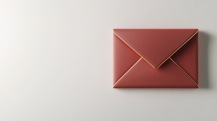 Poster - Minimalistic red envelope with a luxurious gold border and a clean text placeholder featuring a 3D digital design for various celebratory and formal purposes such as invitations greetings