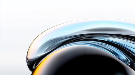 Poster - Dynamic Blue and Navy Matte Spheres with Mirrored Surfaces Abstract Art Composition Modern Design Studio Setting Artistic Perspective