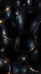 Poster - Dynamic Interaction of Dark Spheres with Glowing Edges Abstract Universe Digital Art Cosmic Environment Fractal Viewpoint