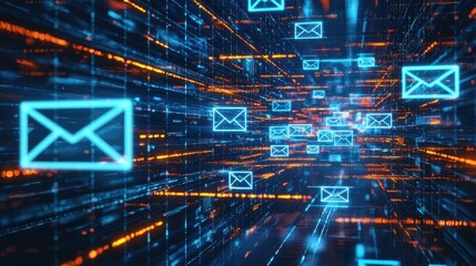 Poster - Email Security Solutions Digital Network Infographic Modern Environment High-Tech Viewpoint Professional Concept