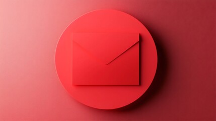Poster - Minimalist Circular Red Envelope Pattern with Clean Text Area 3D Stylish and Elegant Graphic Design Template for Advertising Packaging Invitation Holiday Event and