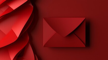 Poster - Elegant and modern 3D depicting a minimalist red circular envelope pattern with a clean and simple text area  The design showcases a contemporary stylish